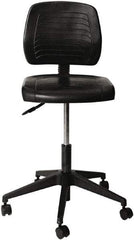 ALERA - 25 Inch Wide x 25 Inch Deep x 44 Inch High, Swivel Base, Workbench Stool - Polyurethane Seat, Black - Exact Industrial Supply