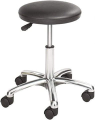 Safco - 19 Inch Wide x 19-1/4 Inch Deep x 21 Inch High, Swivel Base, Lab Stool - Vinyl Seat, Black - Exact Industrial Supply