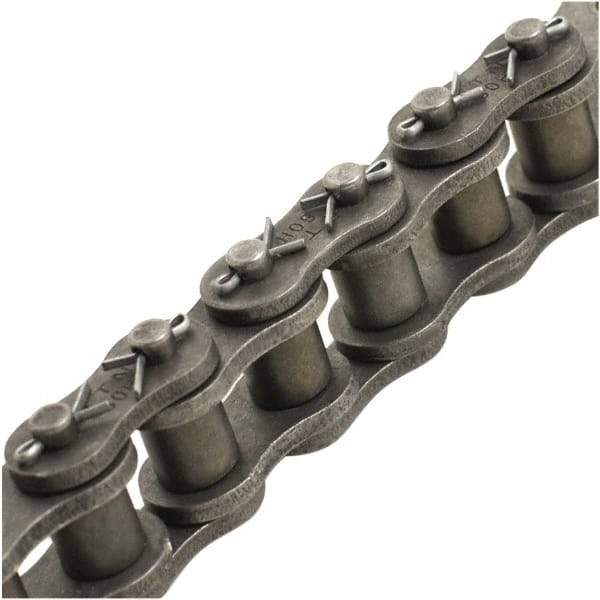 Tritan - 3/4" Pitch, ANSI 60, Cottered Single Strand Roller Chain - Chain No. 60C, 7,149 Lb. Capacity, 10 Ft. Long, 15/32" Roller Diam, 0.495" Roller Width - Exact Industrial Supply