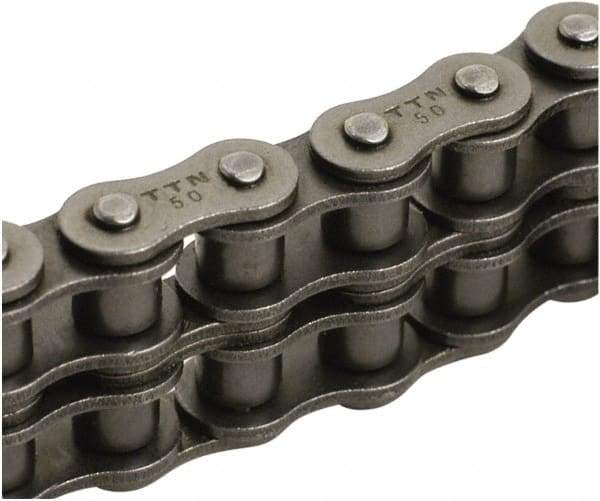 Tritan - 1-1/4" Pitch, ANSI 100-2, Double Strand Roller Chain - Chain No. 100-2, 39,791 Lb. Capacity, 10 Ft. Long, 3/4" Roller Diam, 0.744" Roller Width - Exact Industrial Supply