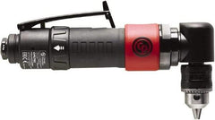 Chicago Pneumatic - 3/8" Reversible Keyed Chuck - Right Angle Handle, 2,000 RPM, 0.3 hp, 90 psi - Exact Industrial Supply