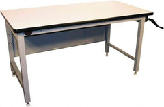 Proline - 72 Wide x 30" Deep x 42" High, Plastic Laminate Workbench - Adjustable Height Legs, Gray - Exact Industrial Supply