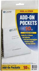 C-LINE - 10 Piece Clear Self-Adhesive Pockets - 11" High x 8" Wide - Exact Industrial Supply