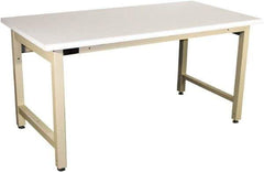Proline - 72 Wide x 30" Deep x 36" High, Static Dissipative Workbench - Adjustable Height Legs, Beige - Exact Industrial Supply
