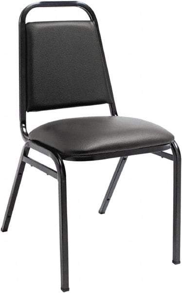 ALERA - Vinyl Black Stacking Chair - Black Frame, 15" Wide x 20-1/2" Deep x 32" High - Exact Industrial Supply