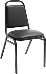 ALERA - Vinyl Black Stacking Chair - Black Frame, 15" Wide x 20-1/2" Deep x 32" High - Exact Industrial Supply