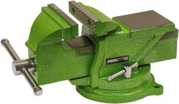 OEM Tools - 4" Jaw Width, 4" Opening Capacity, 1-57/64" Throat Depth, Cast Iron Swivel Bench Vise - Bolt Down Base Attachment - Exact Industrial Supply