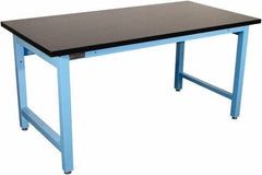 Proline - 72 Wide x 30" Deep x 36" High, Chem-Guard Workbench - Adjustable Height Legs, Blue - Exact Industrial Supply