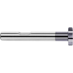 Harvey Tool - 1-1/2" Cut Diam, 1/4" Cut Width, 3/4" Shank, Straight-Tooth Woodruff Keyseat Cutter - Exact Industrial Supply