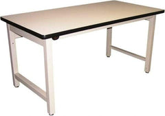 Proline - 72 Wide x 30" Deep x 36" High, Plastic Laminate Workbench - Adjustable Height Legs, Beige - Exact Industrial Supply