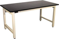 Proline - 72 Wide x 30" Deep x 36" High, Epoxy Resin Workbench - Adjustable Height Legs, Beige - Exact Industrial Supply