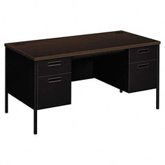 Hon - Office Desks Type: Double Pedestal Desk Center Draw: Yes - Exact Industrial Supply