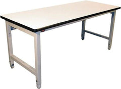 Proline - 72 Wide x 30" Deep x 36" High, Plastic Laminate Workbench - Adjustable Height Legs, Gray - Exact Industrial Supply