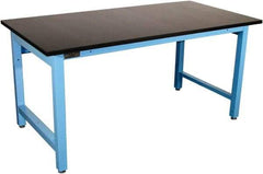 Proline - 72 Wide x 30" Deep x 36" High, Epoxy Resin Workbench - Adjustable Height Legs, Blue - Exact Industrial Supply