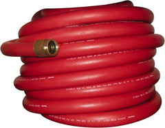 Dixon Valve & Coupling - 3/4" ID, 800 Working psi, Red EPDM Fire Hose - Male x Female NST (NH) Ends, 100' Long, 2,400 Burst psi - Exact Industrial Supply