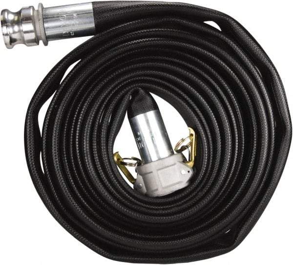 Dixon Valve & Coupling - 2" ID, 200 Working psi, Black Nitrile Fire Hose - Male x Female NPSH Ends, 50' Long, 600 Burst psi - Exact Industrial Supply