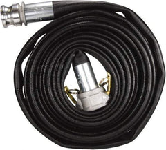 Dixon Valve & Coupling - 1-1/2" ID, 225 Working psi, White Polyester/Rubber Fire Hose, Single Jacket - Male x Female NST (NH) Ends, 50' Long, 675 Burst psi - Exact Industrial Supply