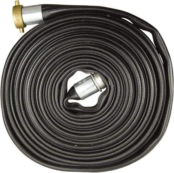 Dixon Valve & Coupling - 2-1/2" ID, 200 Working psi, Black Nitrile Fire Hose - Male x Female NST (NH) Ends, 100' Long, 600 Burst psi - Exact Industrial Supply