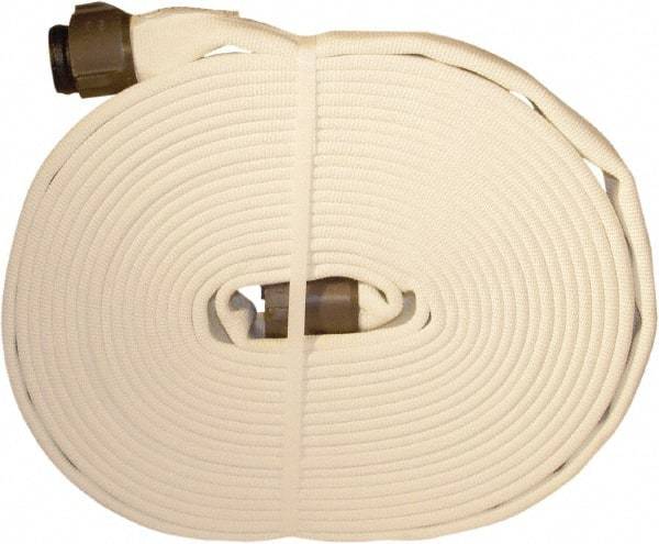 Dixon Valve & Coupling - 2-1/2" ID, 360 Working psi, White Polyester Fire Hose - Male x Female NST (NH) Ends, 50' Long, 1,080 Burst psi - Exact Industrial Supply