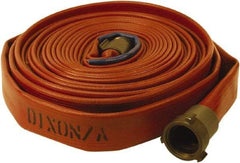 Dixon Valve & Coupling - 1" ID, 225 Working psi, White Polyester/Rubber Fire Hose, Single Jacket - Male x Female NPSH Ends, 100' Long, 675 Burst psi - Exact Industrial Supply