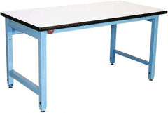 Proline - 72 Wide x 30" Deep x 36" High, Static Dissipative Workbench - Adjustable Height Legs, Blue - Exact Industrial Supply
