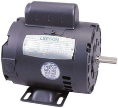 Leeson - 1 Max hp, 3,450 Max RPM, Electric AC DC Motor - 115, 208, 230 V Input, Single Phase, 56 Frame - Exact Industrial Supply