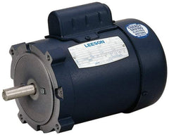 Leeson - 1/3 Max hp, 1,725 Max RPM, Electric AC DC Motor - 115, 208, 230 V Input, Single Phase, 56C Frame - Exact Industrial Supply