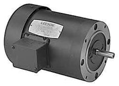 Leeson - 1/4 Max hp, 1,725 Max RPM, Electric AC DC Motor - 208-230/460 V Input, Three Phase, 56C Frame - Exact Industrial Supply