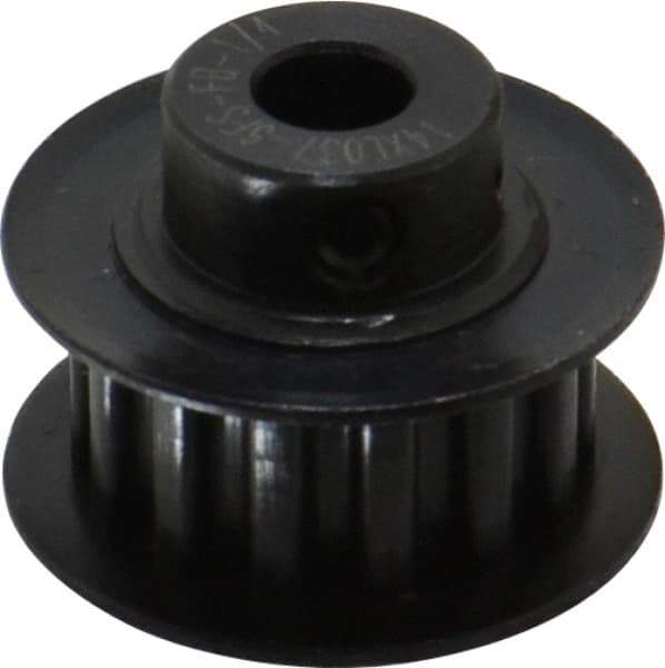 Power Drive - 14 Tooth, 1/4" Inside x 0.871" Outside Diam, Timing Belt Pulley - 1/4, 3/8" Belt Width, 0.891" Pitch Diam, Steel & Cast Iron - Exact Industrial Supply