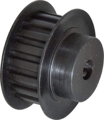 Power Drive - 18 Tooth, 1/4" Inside x 1-1/8" Outside Diam, Timing Belt Pulley - 1/4, 3/8" Belt Width, 1.146" Pitch Diam, Steel & Cast Iron - Exact Industrial Supply