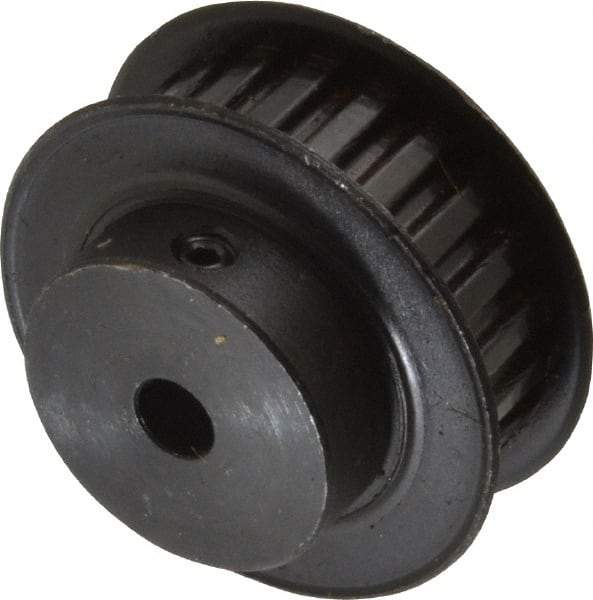 Power Drive - 22 Tooth, 1/4" Inside x 1.381" Outside Diam, Timing Belt Pulley - 1/4, 3/8" Belt Width, 1.401" Pitch Diam, Steel & Cast Iron - Exact Industrial Supply