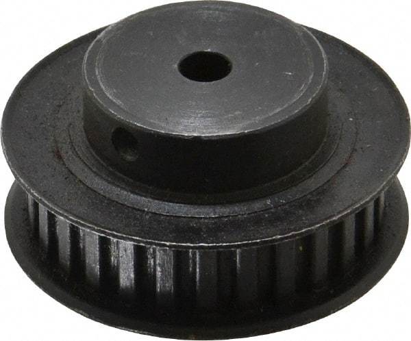 Power Drive - 28 Tooth, 1/4" Inside x 1.763" Outside Diam, Timing Belt Pulley - 1/4, 3/8" Belt Width, 1.783" Pitch Diam, Steel & Cast Iron - Exact Industrial Supply