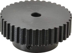 Power Drive - 36 Tooth, 5/16" Inside x 2.272" Outside Diam, Timing Belt Pulley - 1/4, 3/8" Belt Width, 2.292" Pitch Diam, Steel & Cast Iron - Exact Industrial Supply