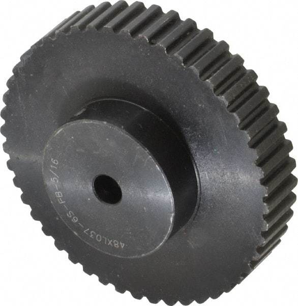 Power Drive - 48 Tooth, 5/16" Inside x 3.036" Outside Diam, Timing Belt Pulley - 1/4, 3/8" Belt Width, 3.056" Pitch Diam, Steel & Cast Iron - Exact Industrial Supply