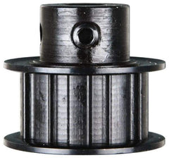 Power Drive - 10 Tooth, 3/8" Inside x 1.164" Outside Diam, Timing Belt Pulley - 1/2" Belt Width, 1.194" Pitch Diam, Steel & Cast Iron - Exact Industrial Supply