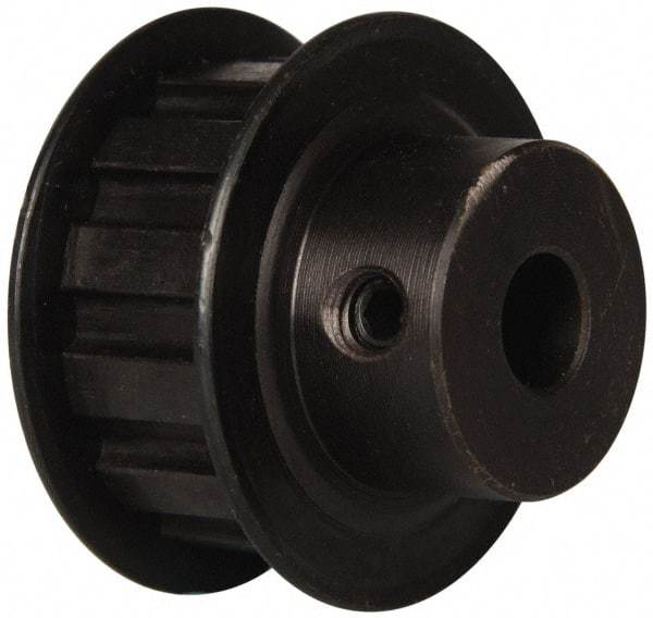Power Drive - 12 Tooth, 3/8" Inside x 1.402" Outside Diam, Timing Belt Pulley - 1/2" Belt Width, 1.432" Pitch Diam, Steel & Cast Iron - Exact Industrial Supply