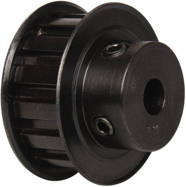 Power Drive - 14 Tooth, 3/8" Inside x 1.641" Outside Diam, Timing Belt Pulley - 1/2" Belt Width, 1.671" Pitch Diam, Steel & Cast Iron - Exact Industrial Supply