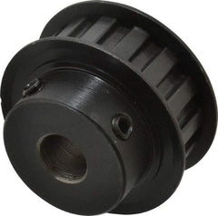 Power Drive - 15 Tooth, 1/2" Inside x 1.76" Outside Diam, Timing Belt Pulley - 1/2" Belt Width, 1.79" Pitch Diam, Steel & Cast Iron - Exact Industrial Supply