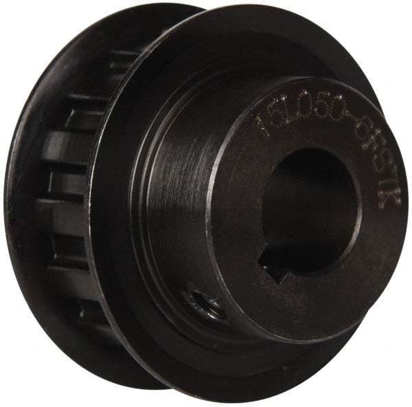 Power Drive - 15 Tooth, 5/8" Inside x 1.76" Outside Diam, Timing Belt Pulley - 1/2" Belt Width, 1.79" Pitch Diam, Steel & Cast Iron - Exact Industrial Supply