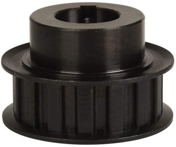 Power Drive - 15 Tooth, 3/4" Inside x 1.76" Outside Diam, Timing Belt Pulley - 1/2" Belt Width, 1.79" Pitch Diam, Steel & Cast Iron - Exact Industrial Supply