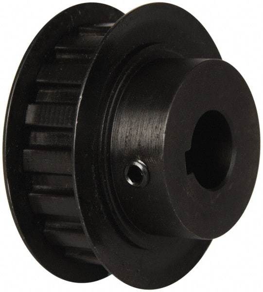 Power Drive - 17 Tooth, 5/8" Inside x 2" Outside Diam, Timing Belt Pulley - 1/2" Belt Width, 2.029" Pitch Diam, Steel & Cast Iron - Exact Industrial Supply