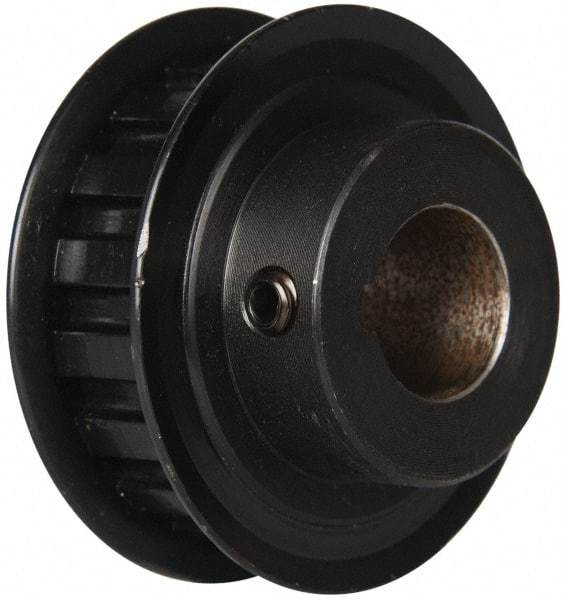 Power Drive - 17 Tooth, 3/4" Inside x 2" Outside Diam, Timing Belt Pulley - 1/2" Belt Width, 2.029" Pitch Diam, Steel & Cast Iron - Exact Industrial Supply
