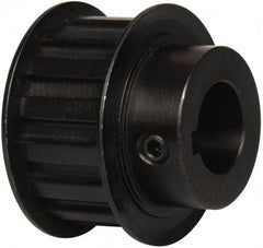 Power Drive - 15 Tooth, 3/4" Inside x 1.76" Outside Diam, Timing Belt Pulley - 3/4" Belt Width, 1.79" Pitch Diam, Steel & Cast Iron - Exact Industrial Supply