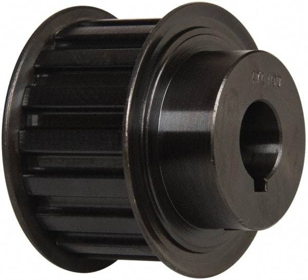 Power Drive - 17 Tooth, 5/8" Inside x 2" Outside Diam, Timing Belt Pulley - 1" Belt Width, 2.029" Pitch Diam, Steel & Cast Iron - Exact Industrial Supply