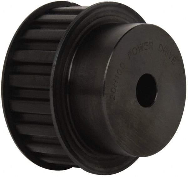 Power Drive - 20 Tooth, 5/8" Inside x 3.129" Outside Diam, Timing Belt Pulley - 3/4, 1" Belt Width, 3.183" Pitch Diam, Steel & Cast Iron - Exact Industrial Supply