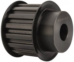 Power Drive - 16 Tooth, 3/4" Inside x 2.492" Outside Diam, Timing Belt Pulley - 1-1/2" Belt Width, 2.546" Pitch Diam, Steel & Cast Iron - Exact Industrial Supply
