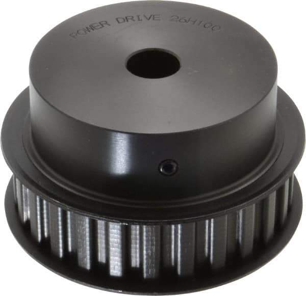 Power Drive - 26 Tooth, 3/4" Inside x 4.084" Outside Diam, Timing Belt Pulley - 3/4, 1" Belt Width, 4.138" Pitch Diam, Steel & Cast Iron - Exact Industrial Supply