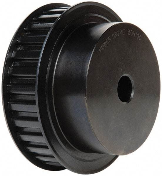 Power Drive - 30 Tooth, 3/4" Inside x 4.721" Outside Diam, Timing Belt Pulley - 3/4, 1" Belt Width, 4.775" Pitch Diam, Steel & Cast Iron - Exact Industrial Supply