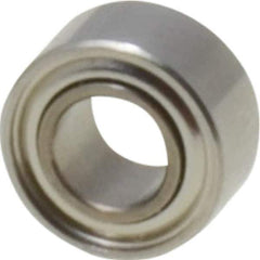 Value Collection - 3/32" Bore Diam, 3/16" OD, Double Shield Miniature Radial Ball Bearing - 3/32" Wide, 1 Row, Round Bore, 10 Lb Static Capacity, 31 Lb Dynamic Capacity - Exact Industrial Supply
