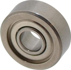 Value Collection - 5/64" Bore Diam, 1/4" OD, Double Shield Miniature Radial Ball Bearing - 9/64" Wide, 1 Row, Round Bore, 23 Lb Static Capacity, 70 Lb Dynamic Capacity - Exact Industrial Supply